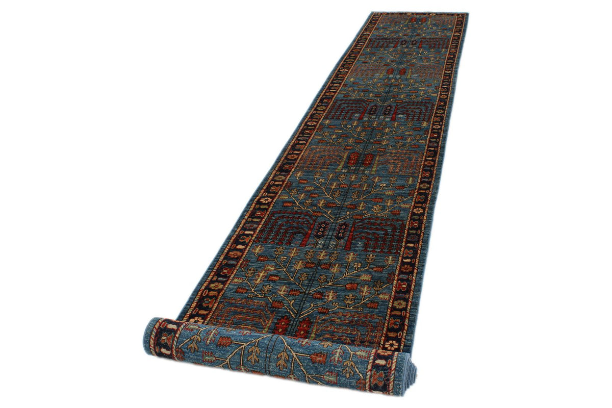 3x18 Navy and Multicolor Anatolian Traditional Runner