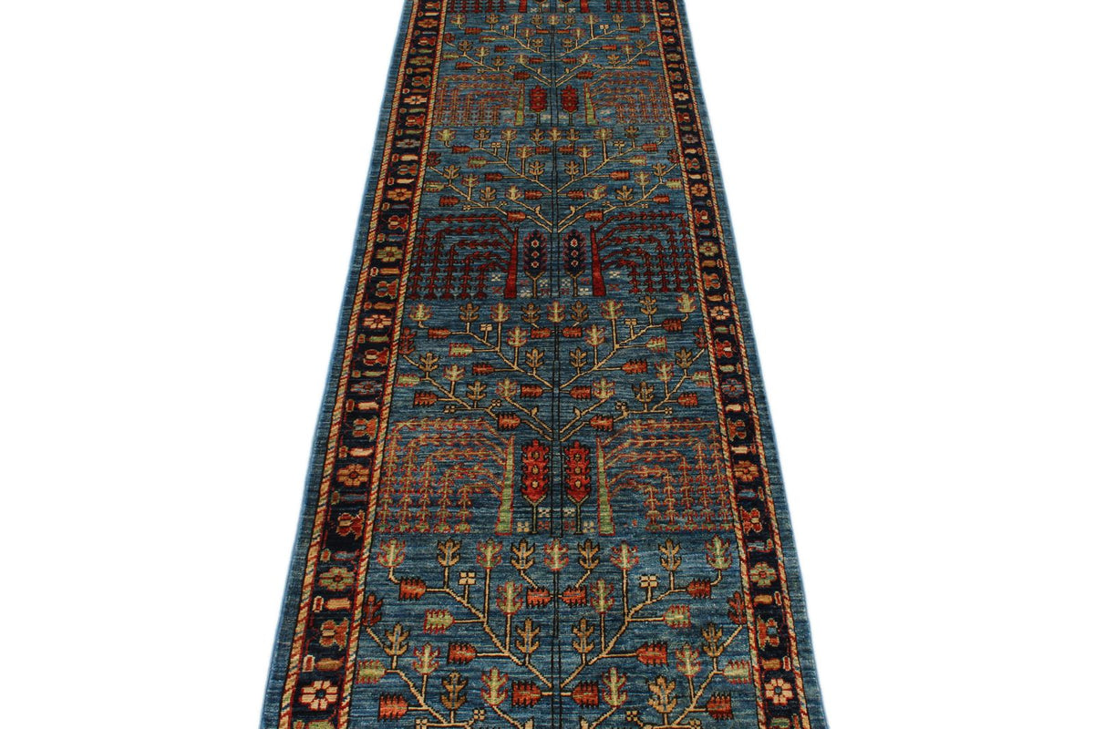 3x18 Navy and Multicolor Anatolian Traditional Runner