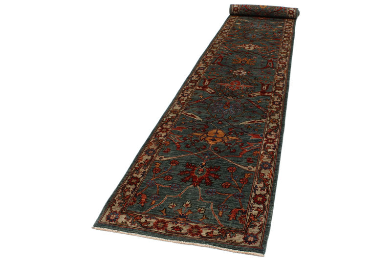 3x20 Gray and Multicolor Anatolian Traditional Rug