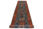 3x16 Blue and Rust Anatolian Traditional Runner