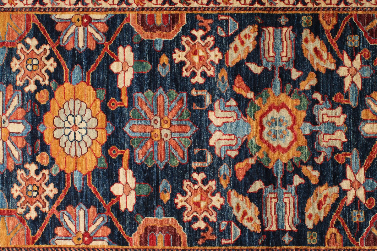 3x20 Navy and Rust Anatolian Traditional Runner