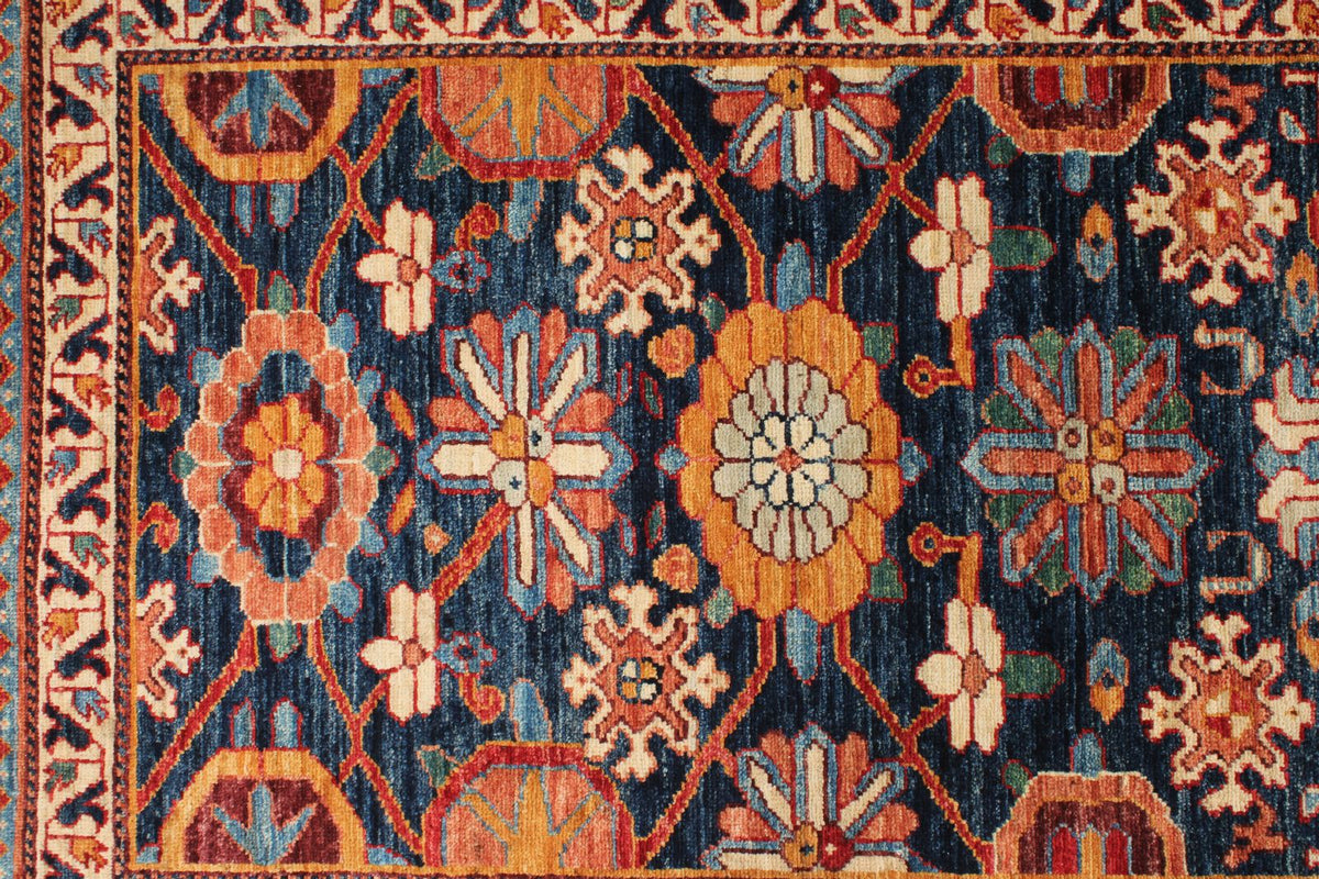 3x20 Navy and Rust Anatolian Traditional Runner