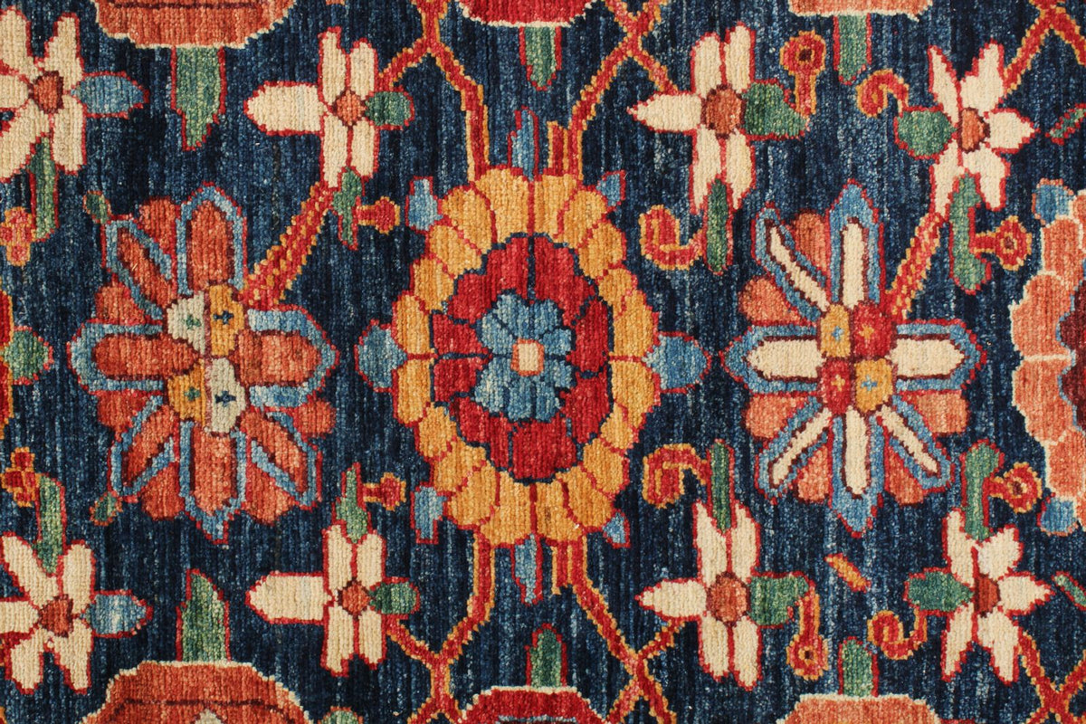 3x20 Navy and Rust Anatolian Traditional Runner