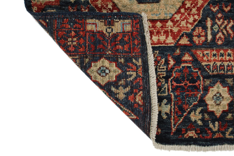 2x6 Navy and Multicolor Turkish Tribal Runner
