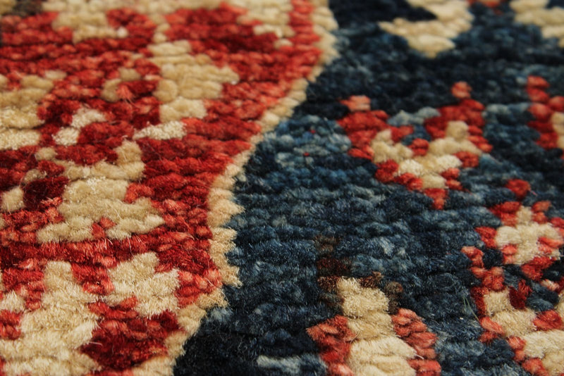 2x6 Navy and Multicolor Turkish Tribal Runner