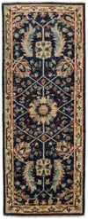 2x5 Navy and Ivory Anatolian Traditional Runner