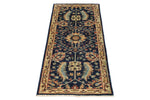 2x5 Navy and Ivory Anatolian Traditional Runner