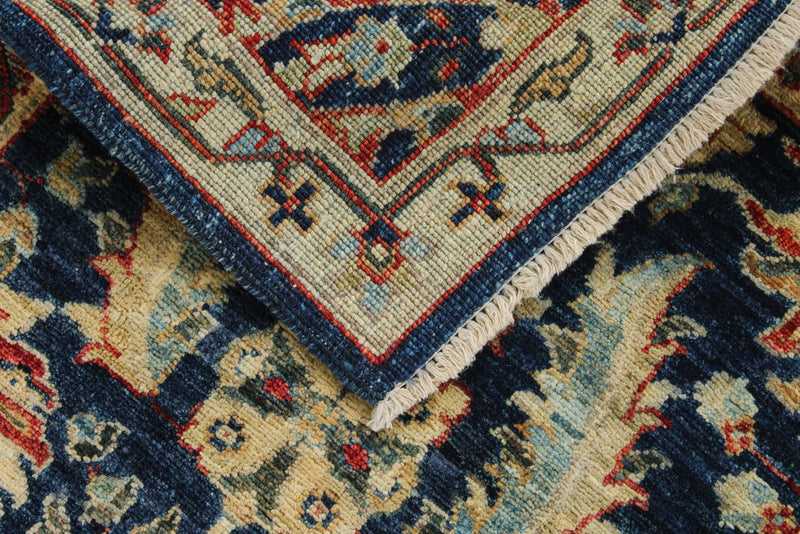 2x5 Navy and Ivory Anatolian Traditional Runner