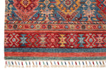 9x13 Burgundy and Multicolor Tribal Rug