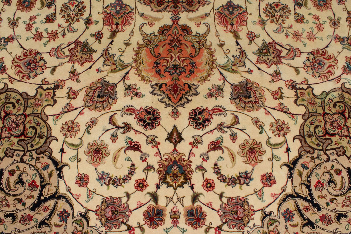 10x13 Ivory and Peach Persian Traditional Rug
