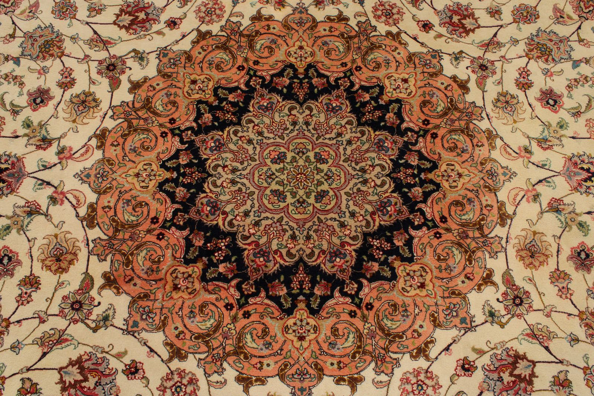 10x13 Ivory and Peach Persian Traditional Rug