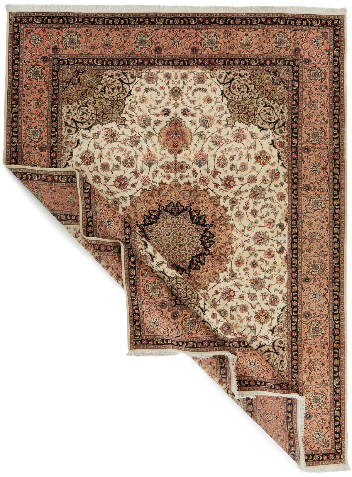 10x13 Ivory and Peach Persian Traditional Rug