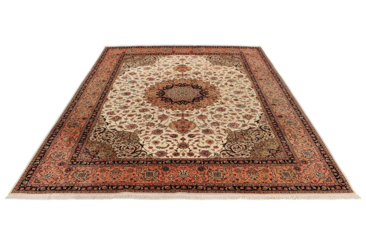 10x13 Ivory and Peach Persian Traditional Rug