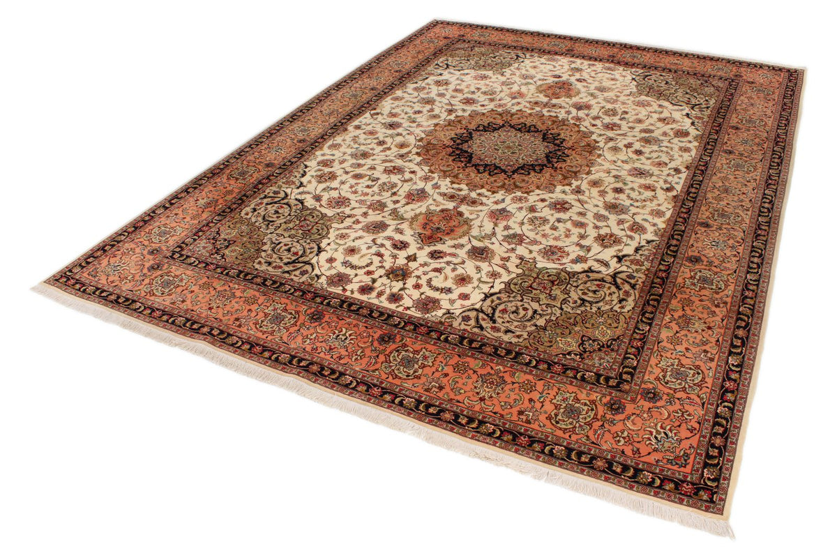10x13 Ivory and Peach Persian Traditional Rug
