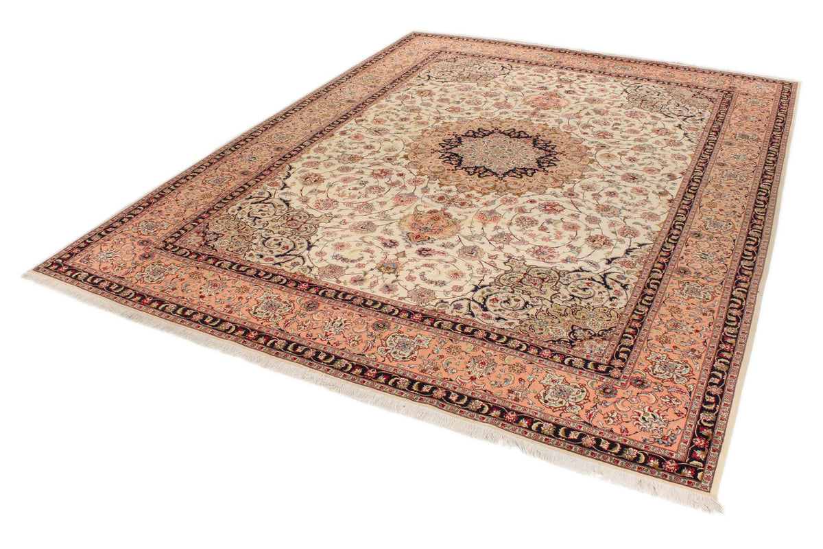 10x13 Ivory and Peach Persian Traditional Rug