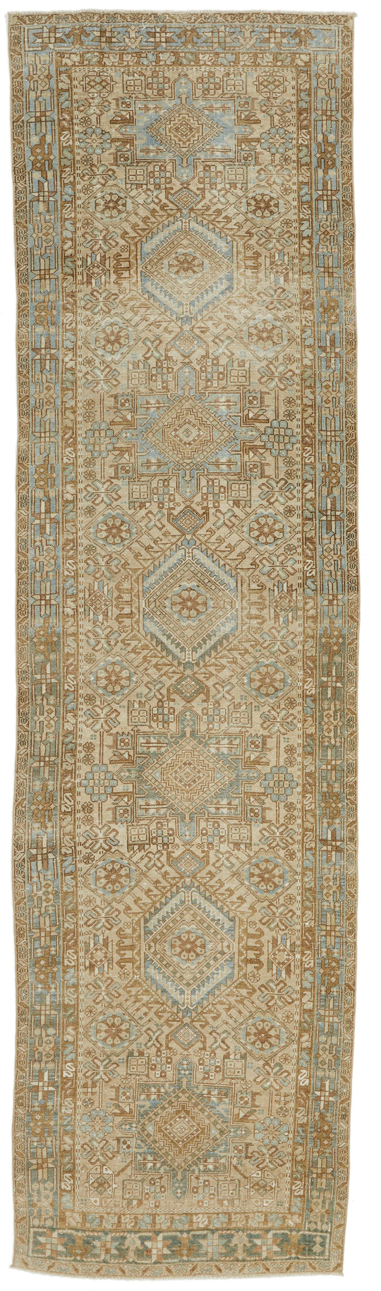 3x12 Camel and Blue Persian Runner