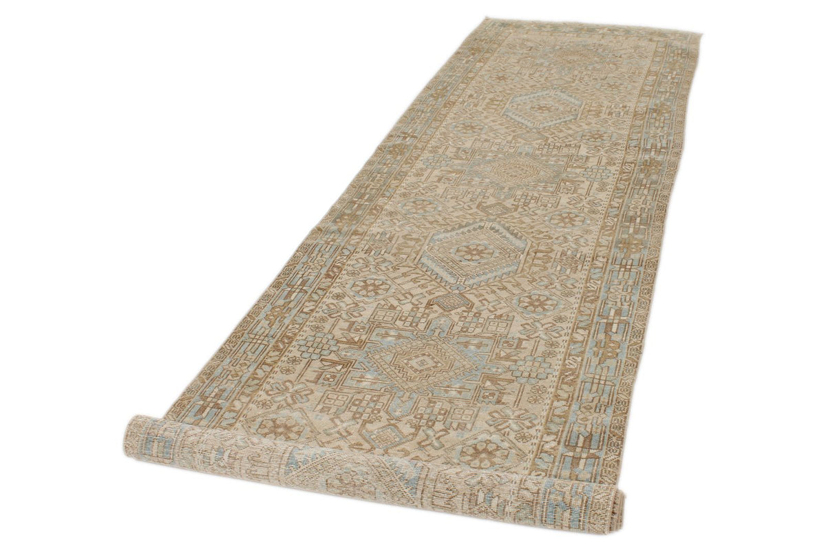 3x12 Camel and Blue Persian Runner