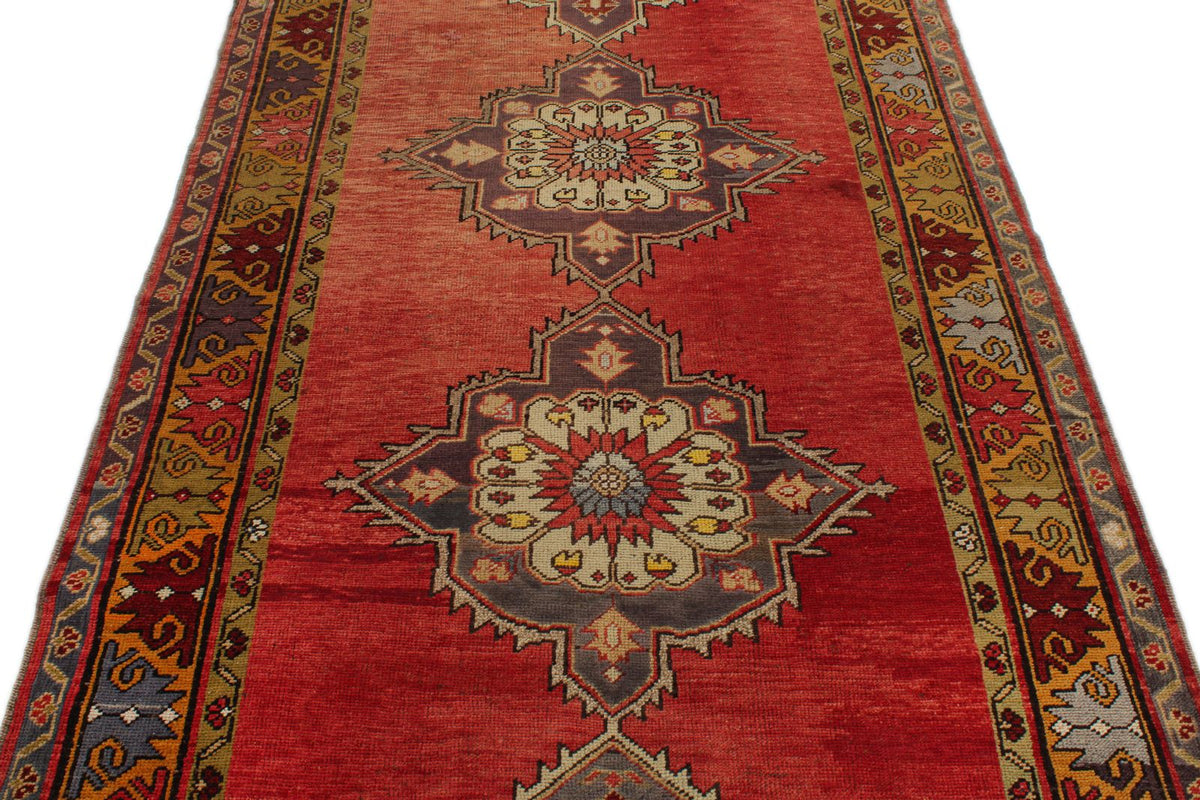 5x12 Red and Gold Turkish Tribal Runner
