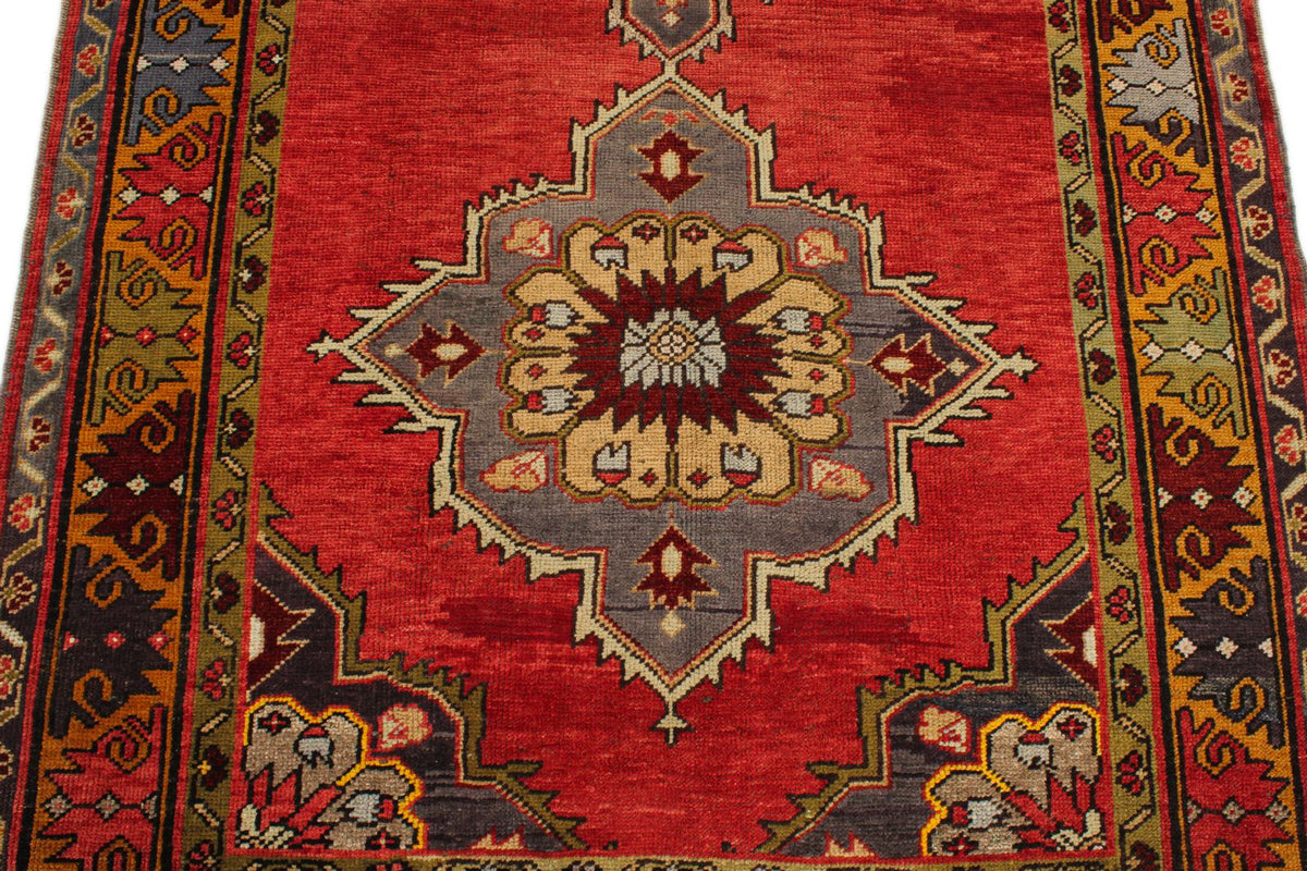5x12 Red and Gold Turkish Tribal Runner