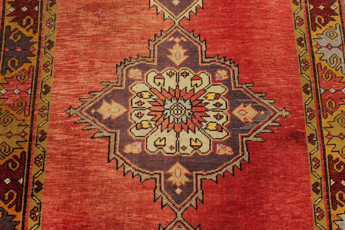 5x12 Red and Gold Turkish Tribal Runner