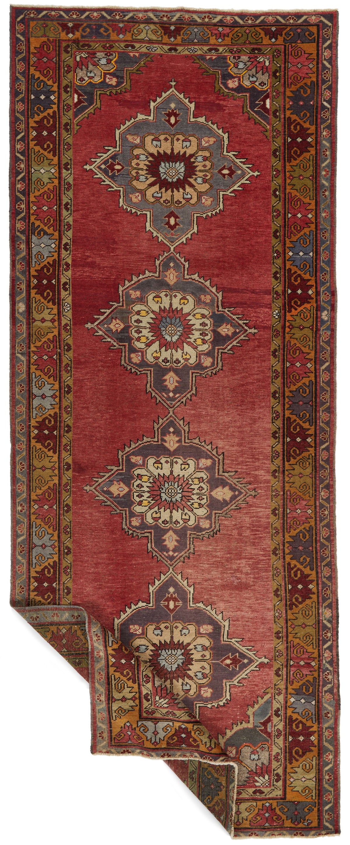 5x12 Red and Gold Turkish Tribal Runner