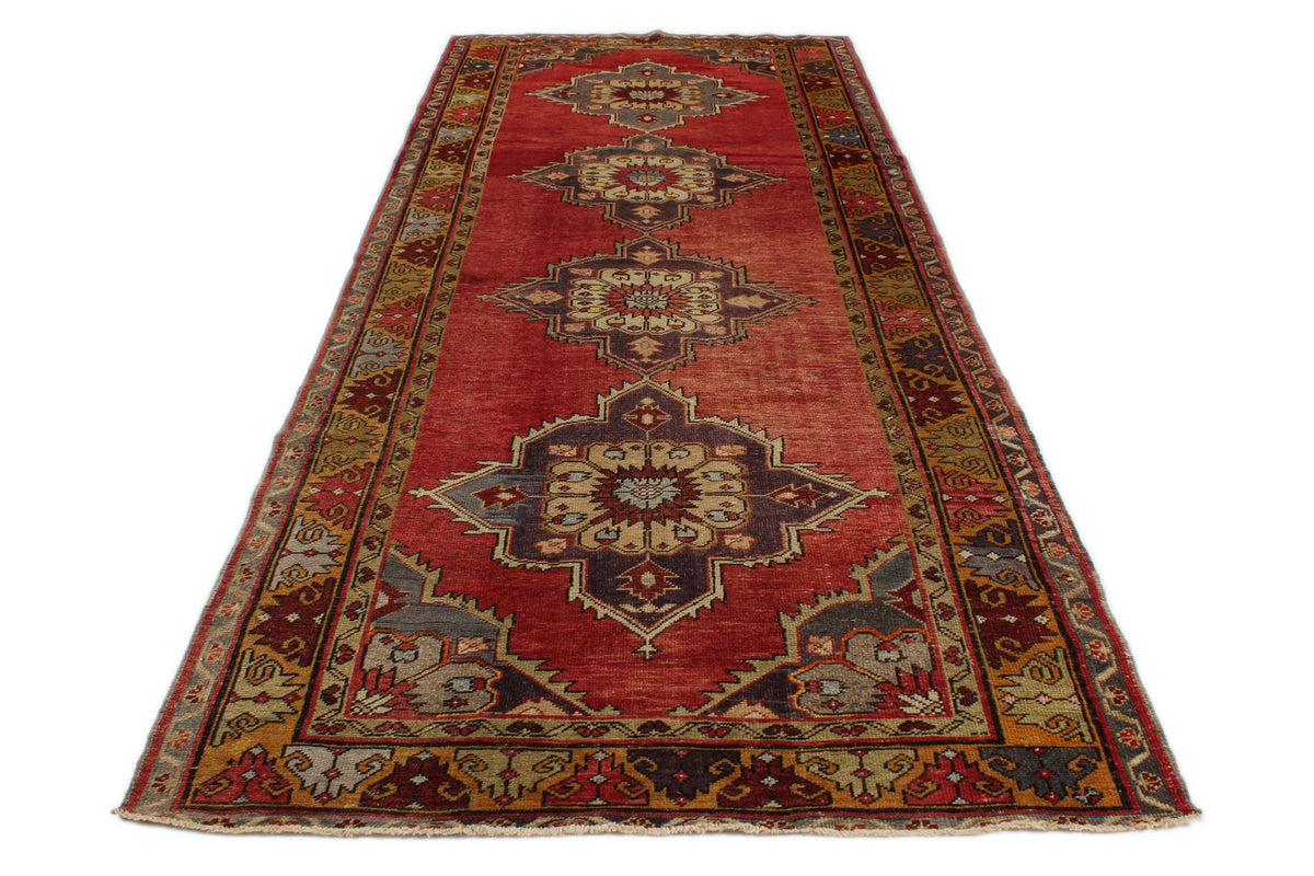 5x12 Red and Gold Turkish Tribal Runner