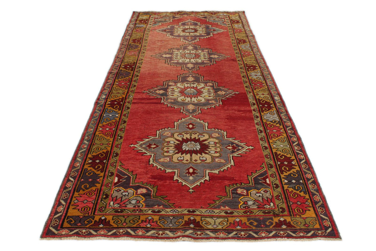 5x12 Red and Gold Turkish Tribal Runner