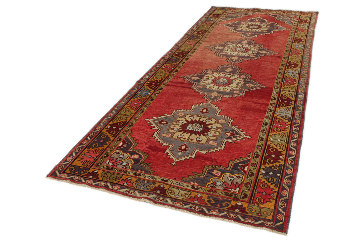 5x12 Red and Gold Turkish Tribal Runner