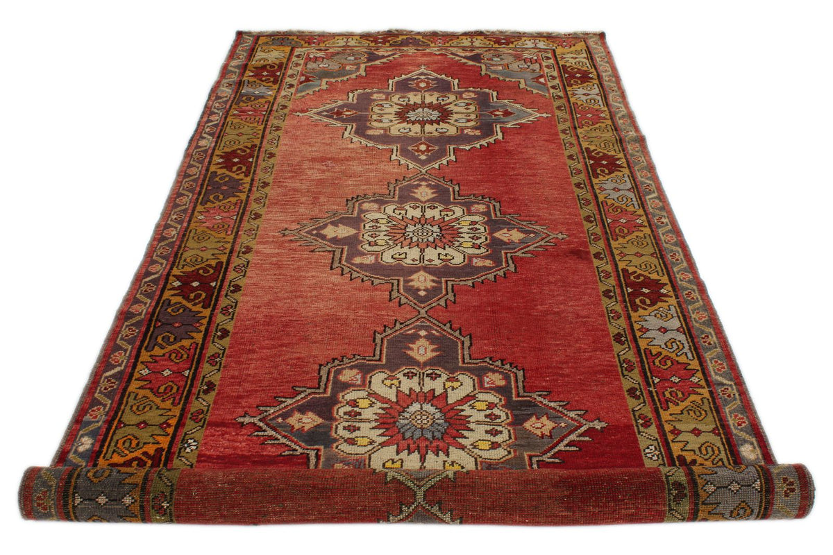 5x12 Red and Gold Turkish Tribal Runner