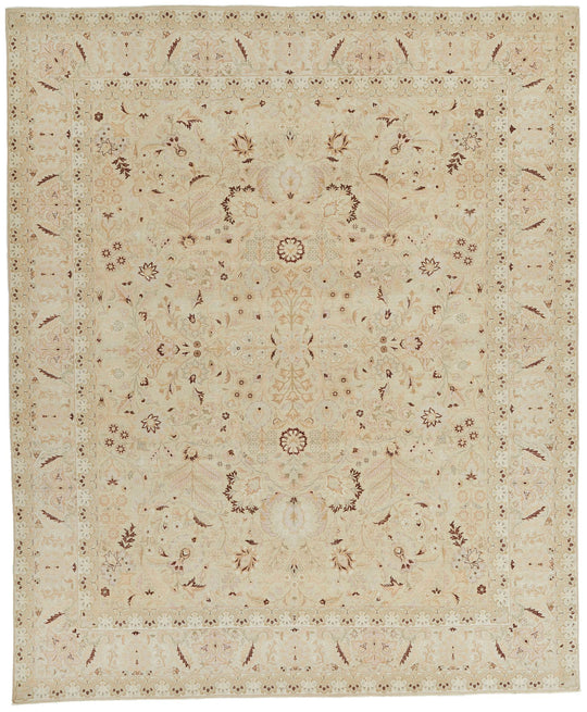 8x10 Ivory and Brown Persian Traditional Rug