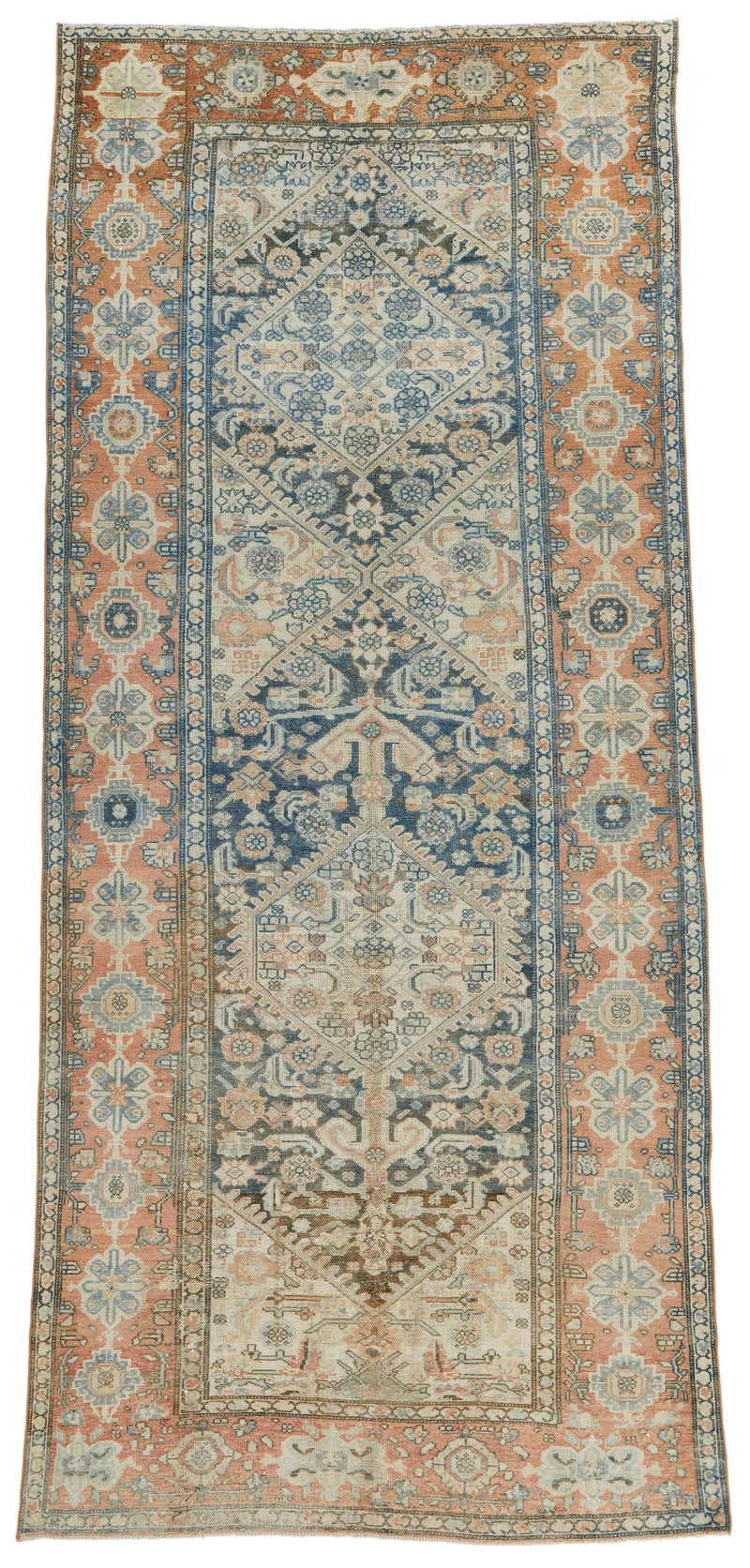 5x11 Blue and Peach Persian Tribal Runner