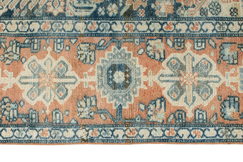 5x11 Blue and Peach Persian Tribal Runner