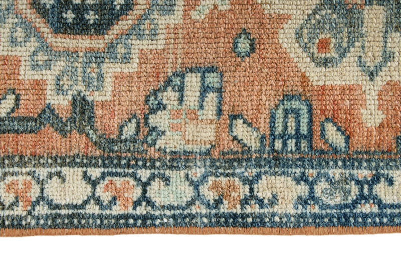 5x11 Blue and Peach Persian Tribal Runner