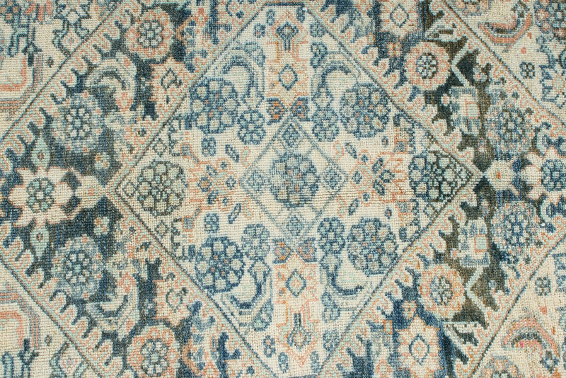 5x11 Blue and Peach Persian Tribal Runner