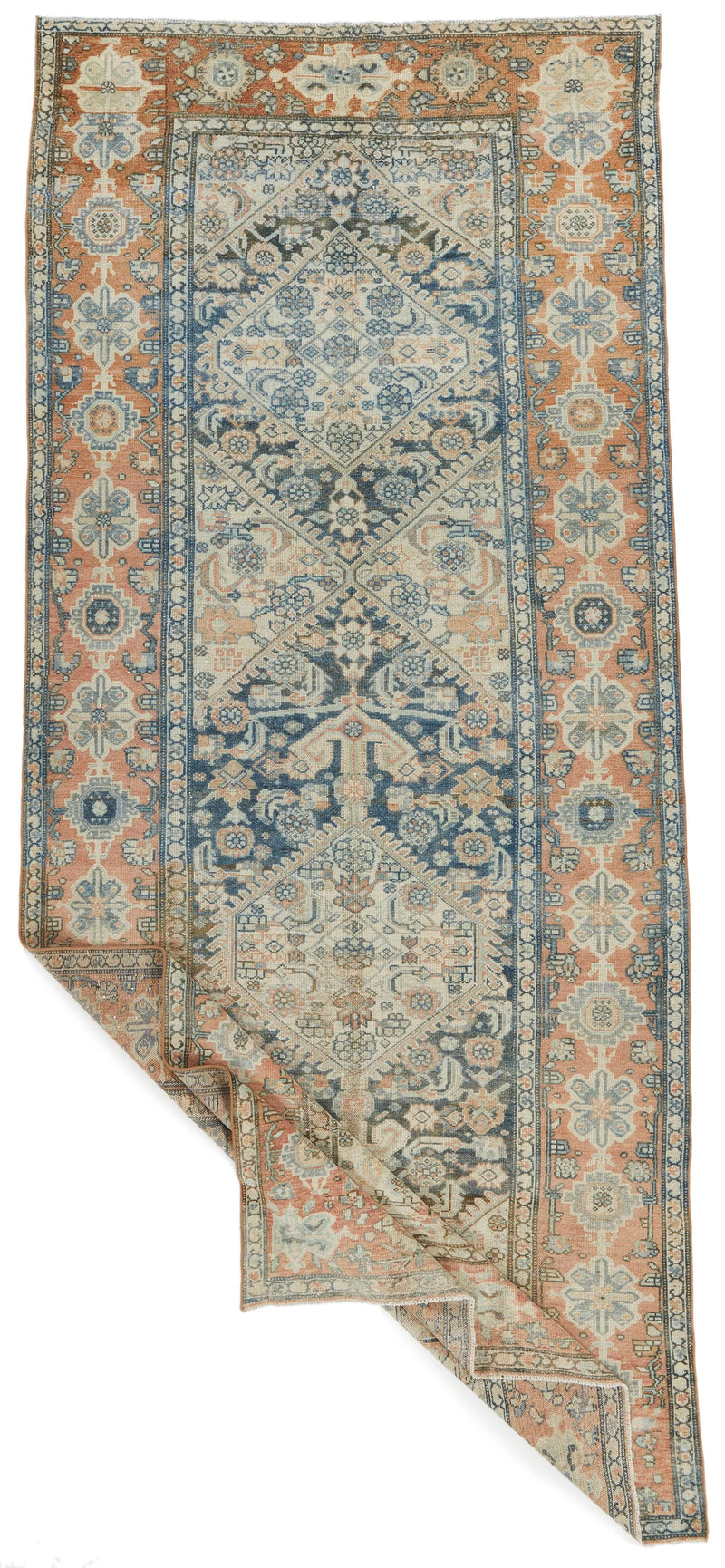 5x11 Blue and Peach Persian Tribal Runner