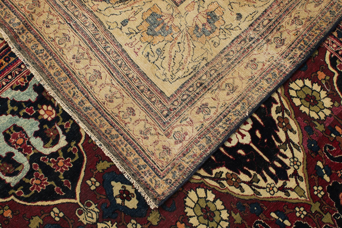 10x17 Burgundy and Ivory Persian Rug