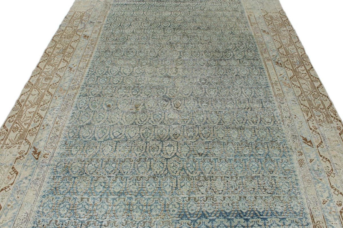 7x19 Navy and Ivory Persian Tribal Runner