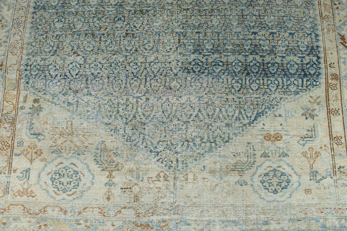 7x19 Navy and Ivory Persian Tribal Runner