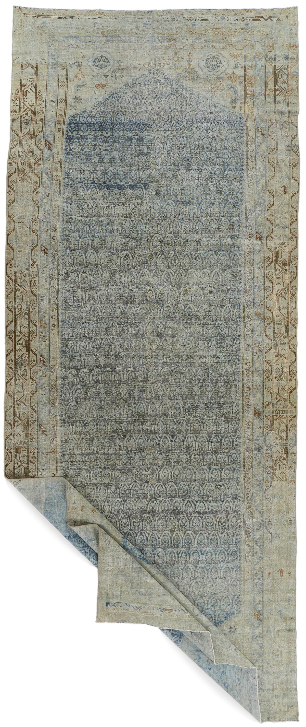 7x19 Navy and Ivory Persian Tribal Runner