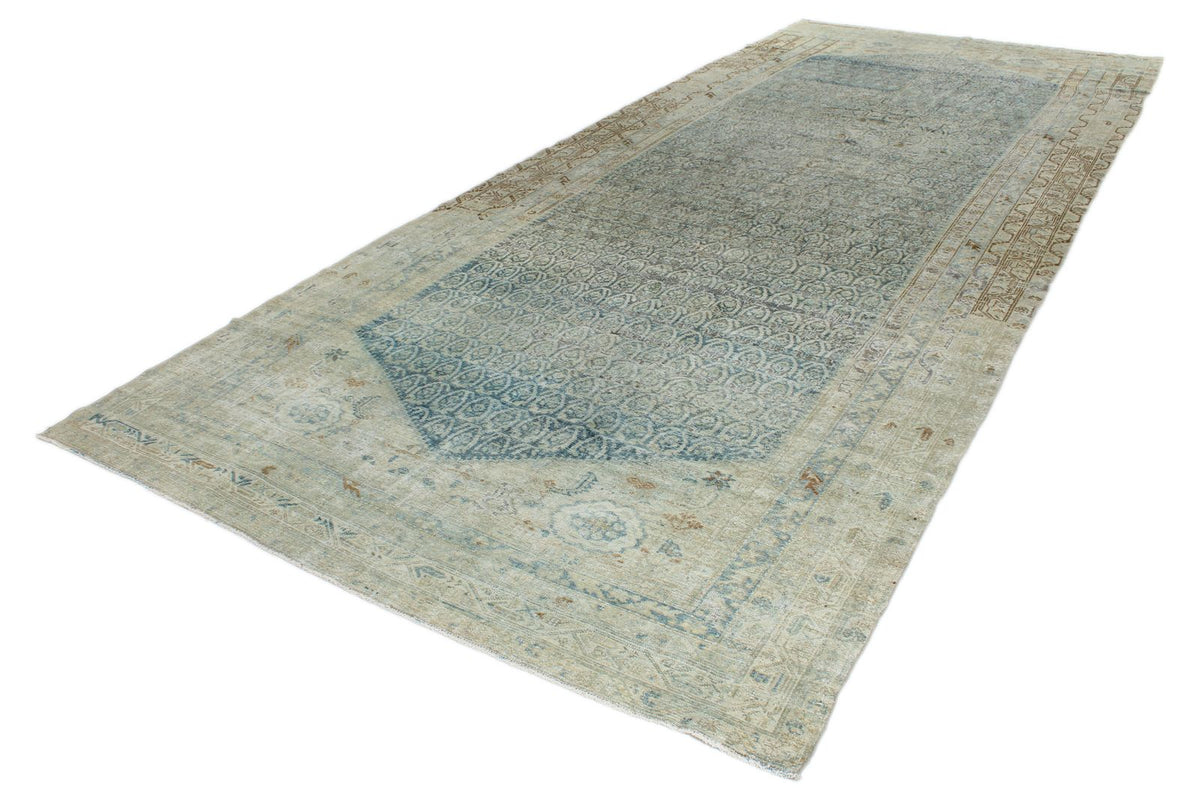 7x19 Navy and Ivory Persian Tribal Runner
