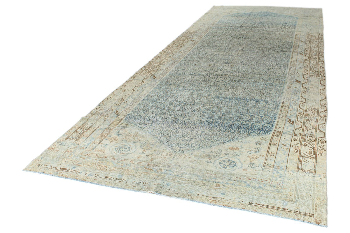 7x19 Navy and Ivory Persian Tribal Runner