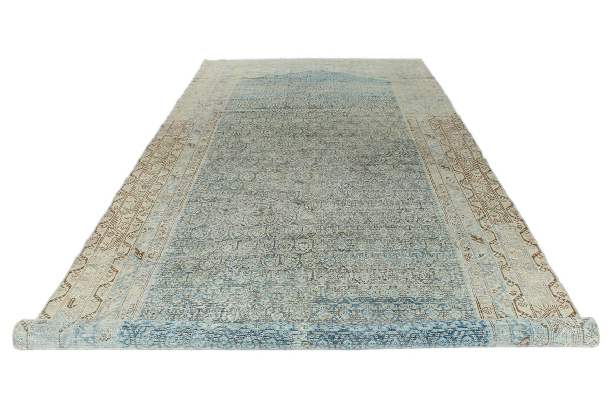 7x19 Navy and Ivory Persian Tribal Runner