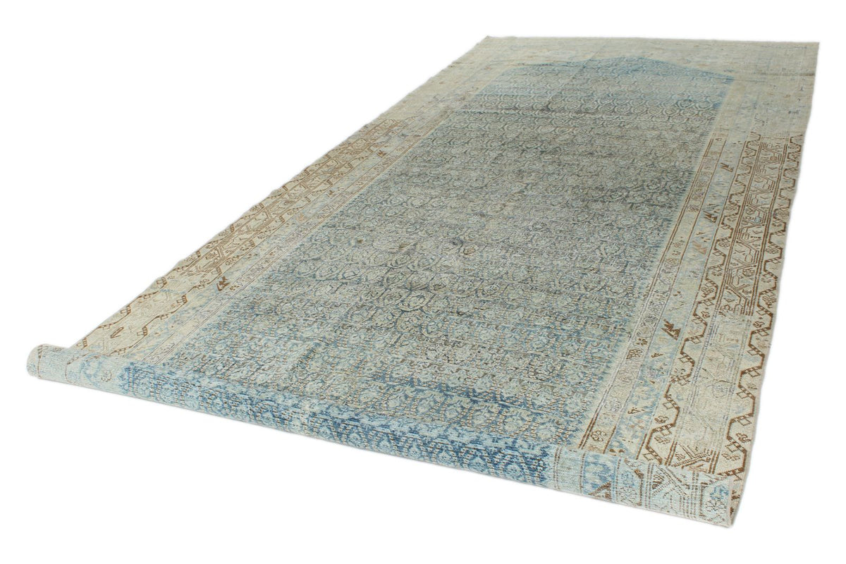 7x19 Navy and Ivory Persian Tribal Runner