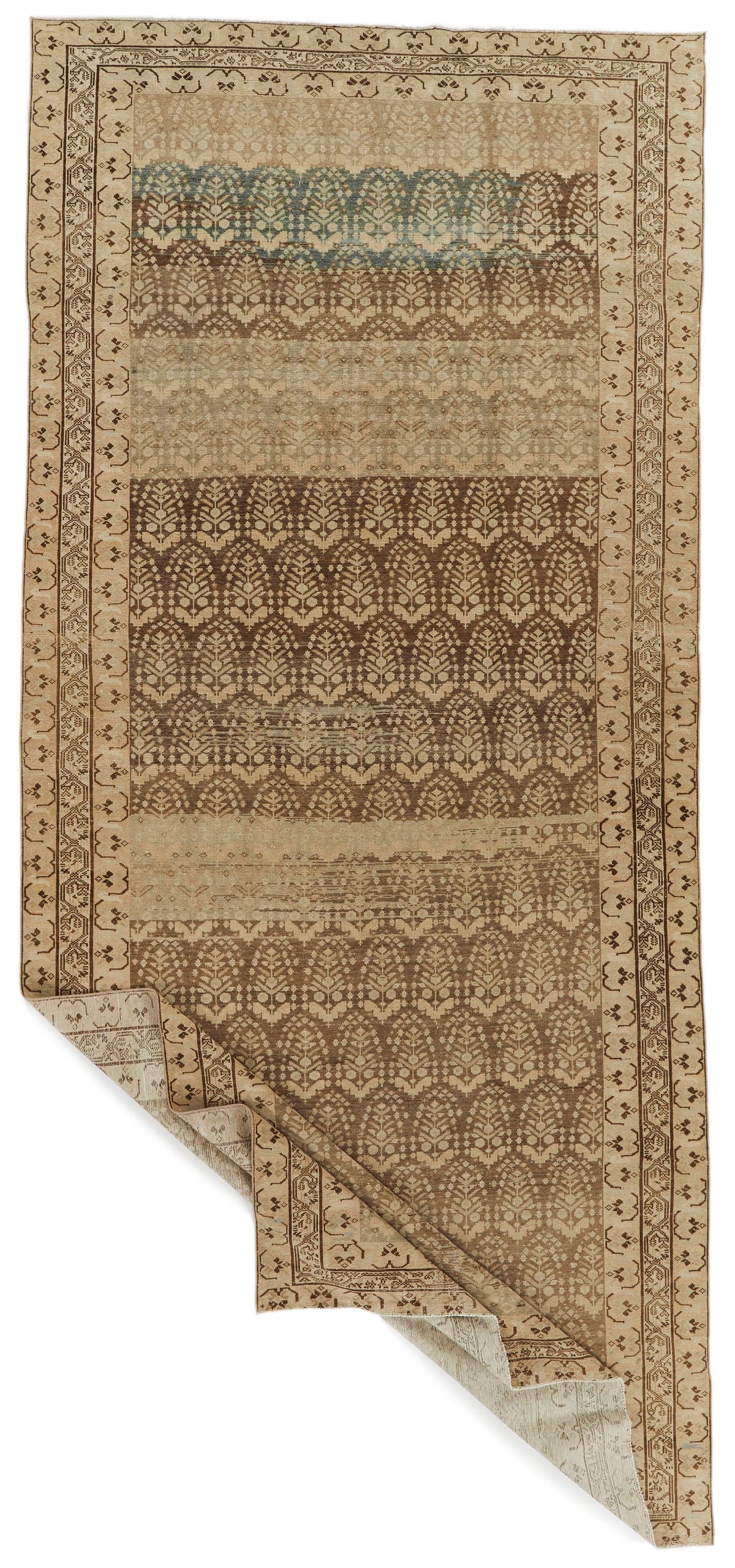 6x14 Brown and Ivory Persian Tribal Runner