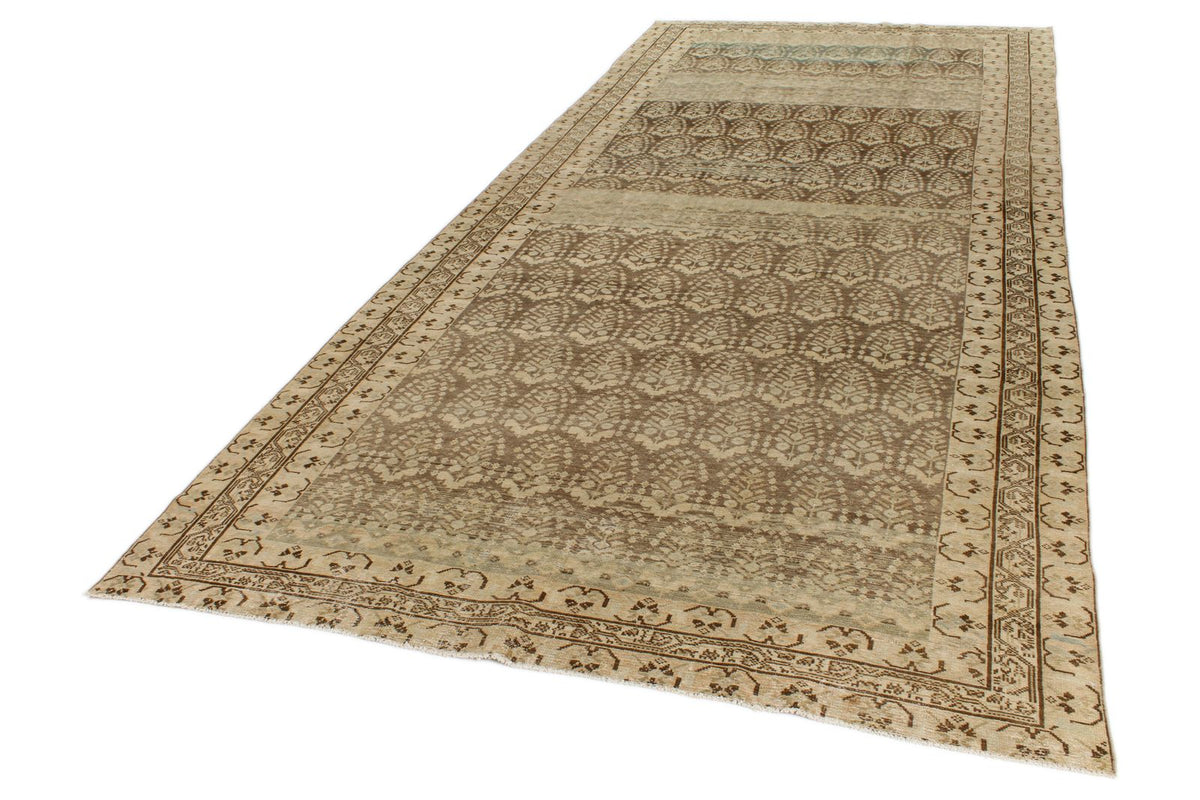 6x14 Brown and Ivory Persian Tribal Runner
