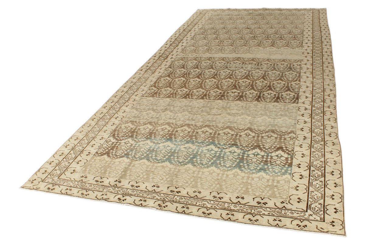 6x14 Brown and Ivory Persian Tribal Runner