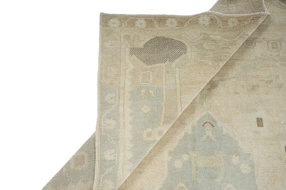 5x8 Ivory and Ivory Turkish Tribal Rug