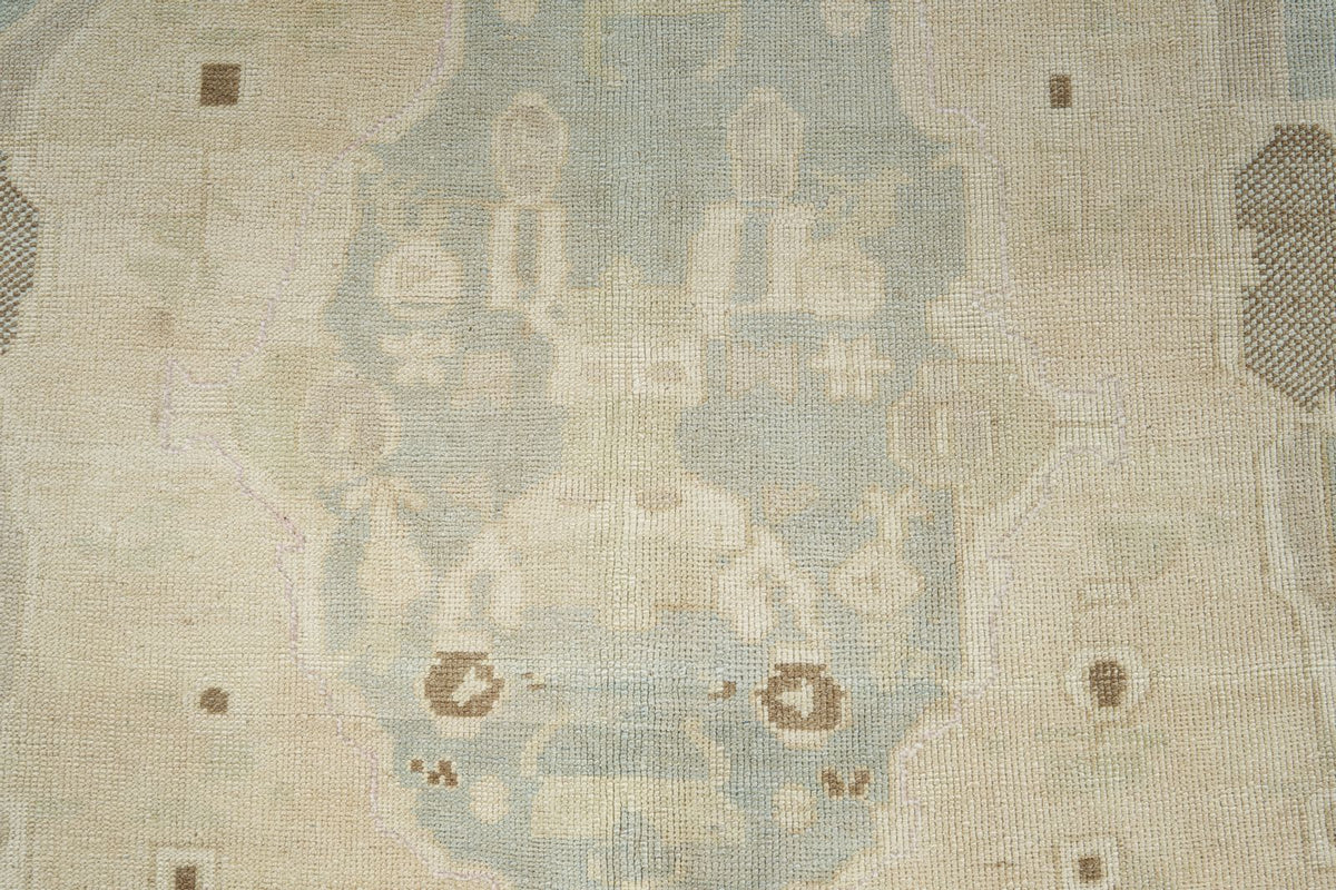 5x8 Ivory and Ivory Turkish Tribal Rug