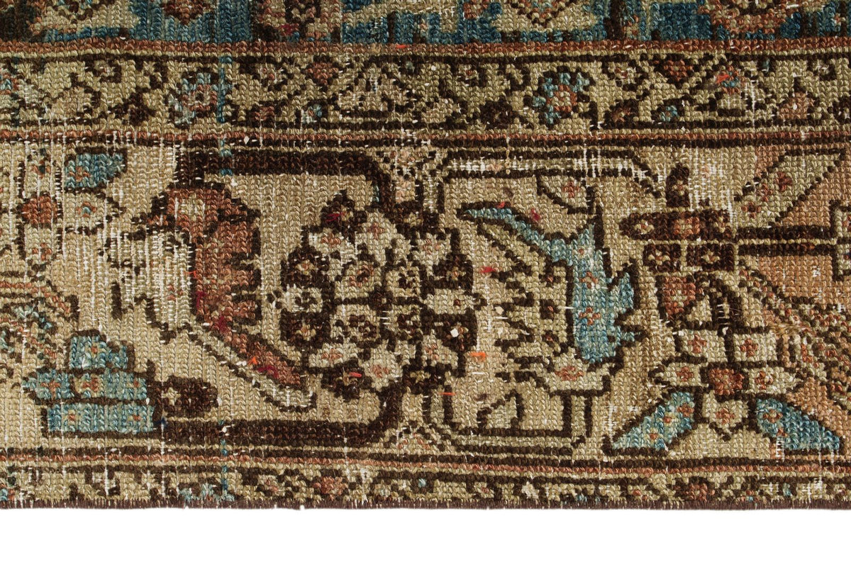 7x7 Navy and Rust Persian Tribal Rug