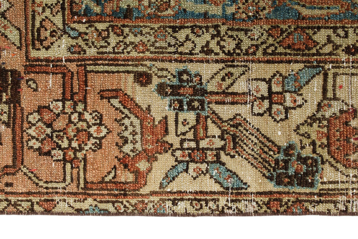 7x7 Navy and Rust Persian Tribal Rug